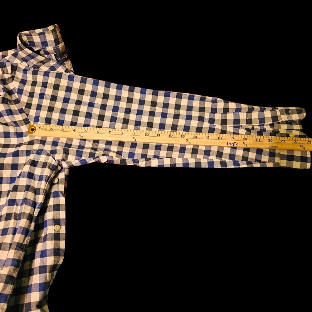 Polo Ralph Lauren Men's XL Gingham Oxford Shirt Blue/White Button Down Pony Logo - Picture 3 of 14